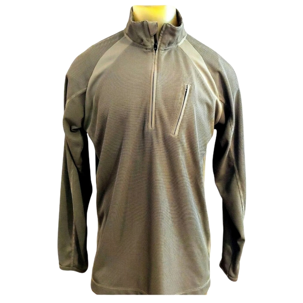 CHAPS Quarter Zip Mens Large Green Athletic Running Pullover Fleece